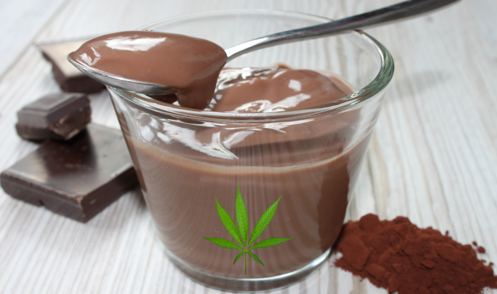 Flan Chocolate con harina de cannabis